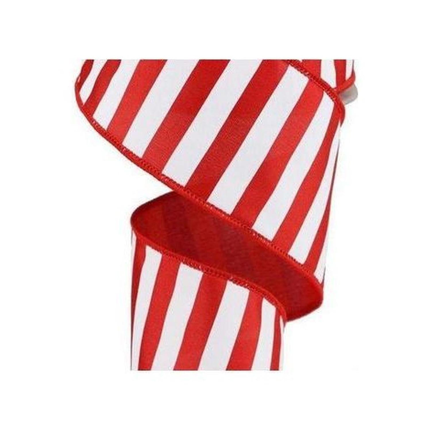 Shop For 2.5" Medium Horizontal Stripe Ribbon: Red & White (10 Yards) at Michelle's aDOORable Creations