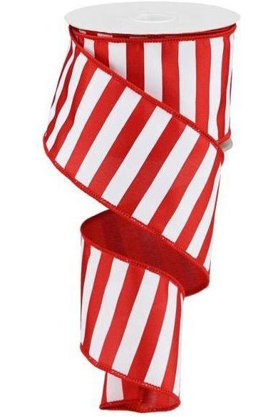 Shop For 2.5" Medium Horizontal Stripe Ribbon: Red & White (10 Yards) RG0177824