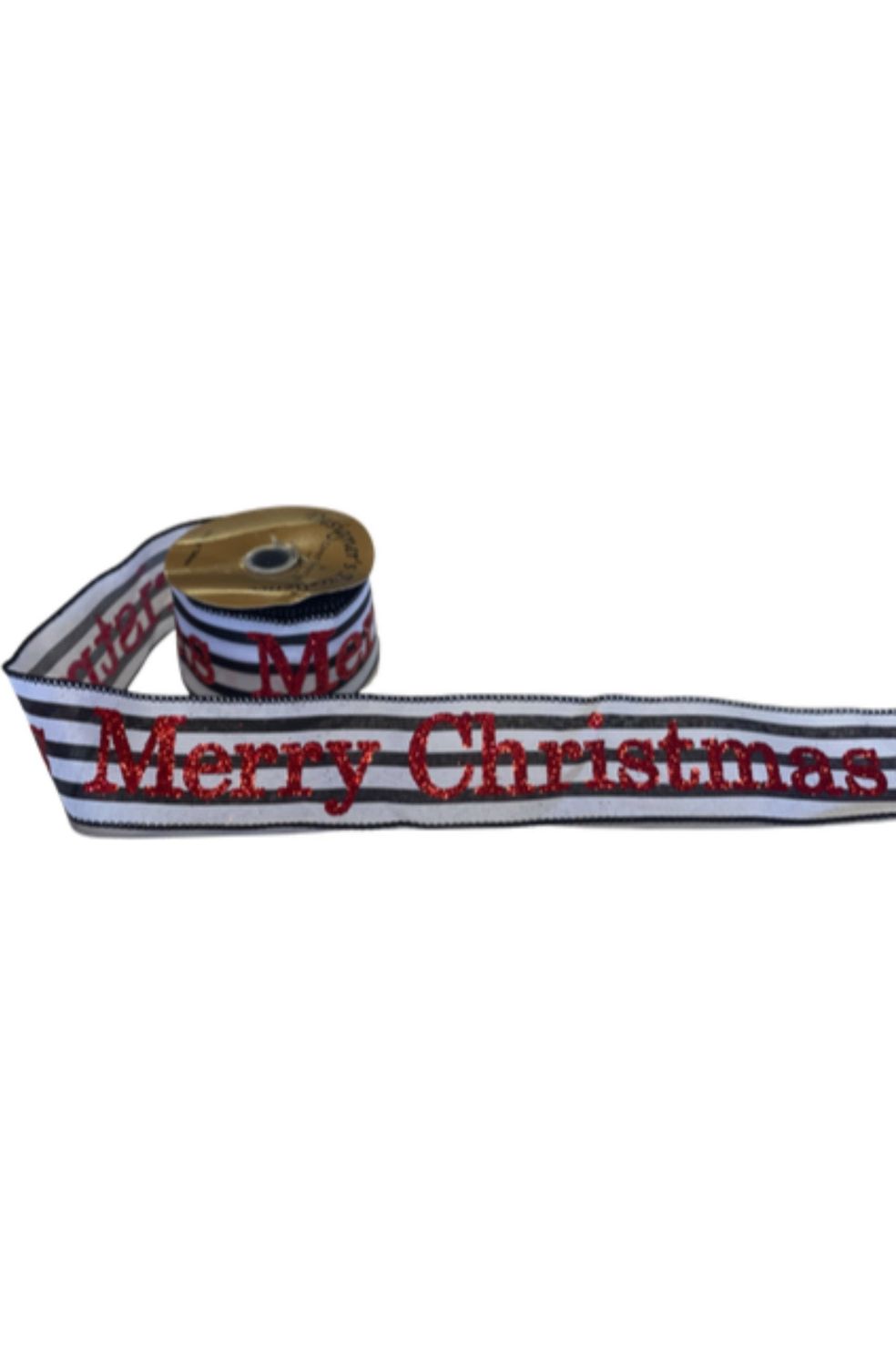 Shop For 2.5" Merry Christmas Ribbon: Black/White at Michelle's aDOORable Creations