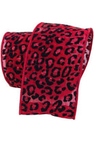2.5" Metallic Cheetah Ribbon: Red (10 Yards) - Michelle's aDOORable Creations - Wired Edge Ribbon