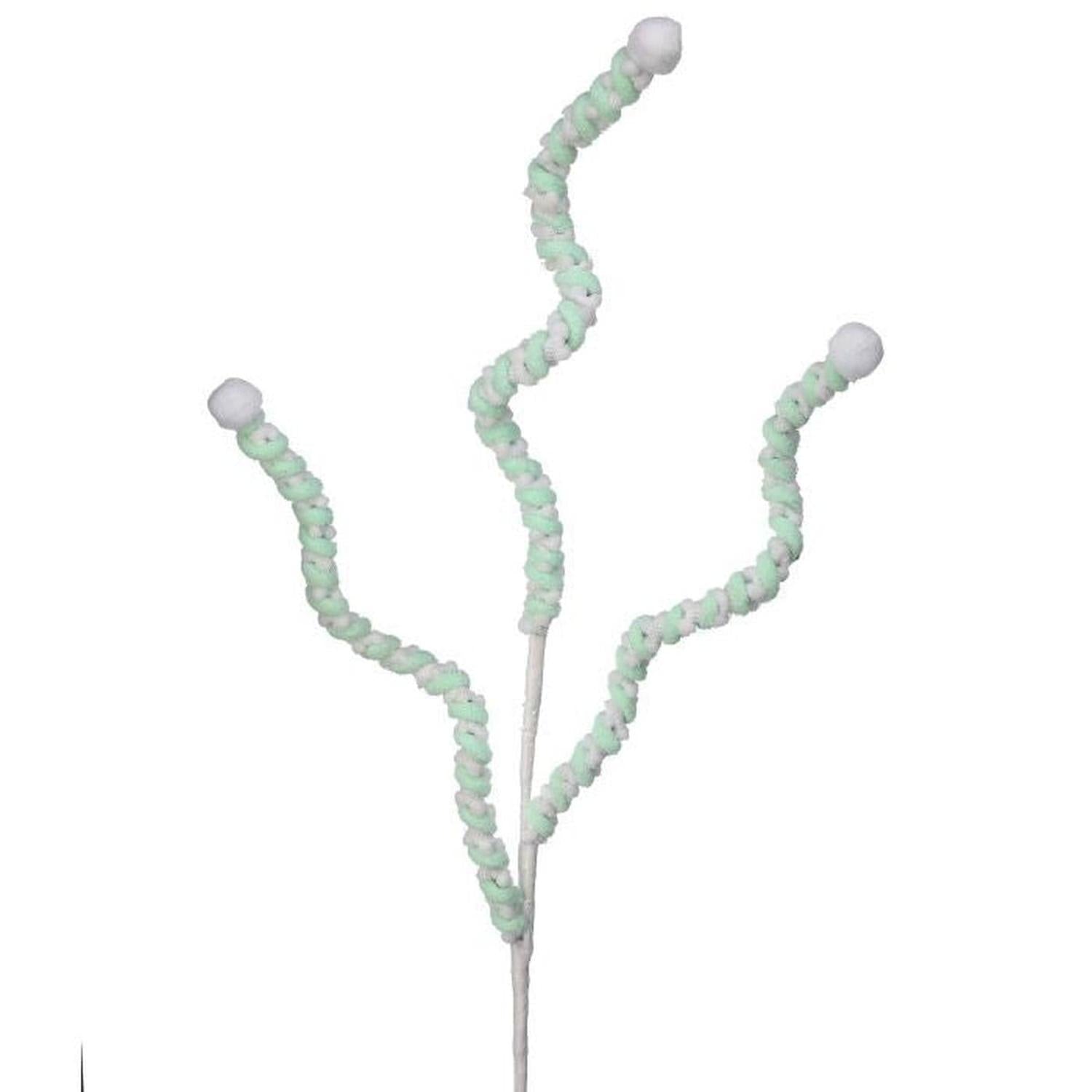 Shop For 25" Mini Cotton Ball Peppermint Spray: Green & White at Michelle's aDOORable Creations