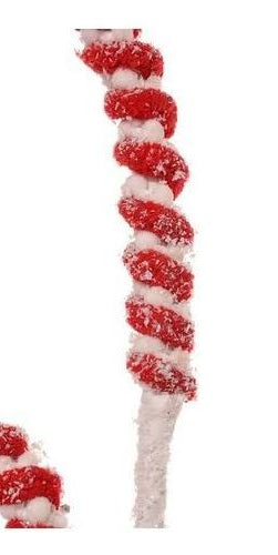 25" Mini Cotton Ball Peppermint Spray: Red & White - Michelle's aDOORable Creations - Sprays and Picks