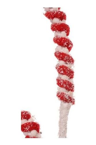 25" Mini Cotton Ball Peppermint Spray: Red & White - Michelle's aDOORable Creations - Sprays and Picks