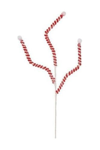 Shop For 25" Mini Cotton Ball Peppermint Spray: Red & White MTX64342-RDWH