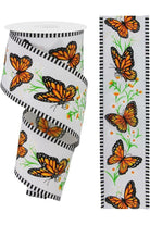 Shop For 2.5" Monarch Stripe Edge Ribbon: White (10 Yards) at Michelle's aDOORable Creations