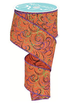 Shop For 2.5" Multi Swirls Glitter Ribbon: Orange/Black/Purple (10 Yard) RGF133120