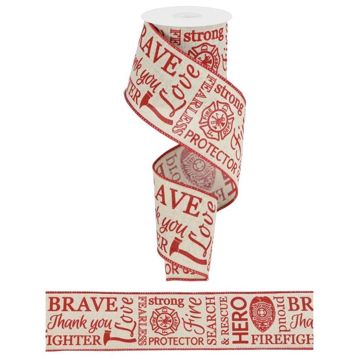 Shop For 2.5" Natural Canvas Firefighter Support Ribbon (10 Yards) at Michelle's aDOORable Creations