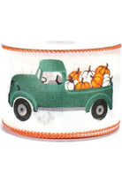 2.5" Natural Linen Pumpkin Truck Ribbon (10 Yards) - Michelle's aDOORable Creations - Wired Edge Ribbon