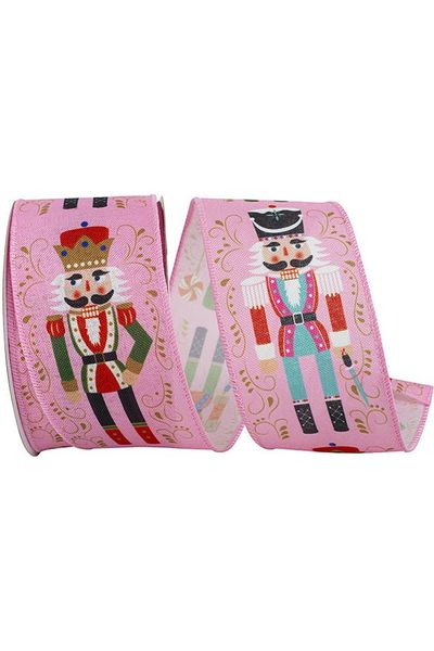2.5" Nutcracker Scroll Ribbon: Pink (10 Yards) - Michelle's aDOORable Creations - Wired Edge Ribbon