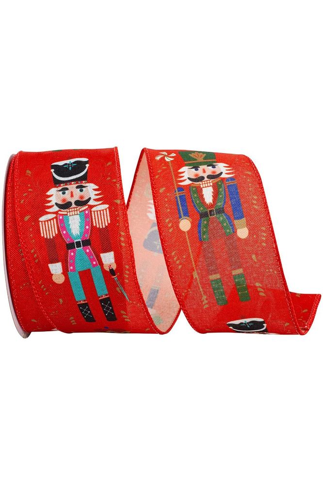2.5" Nutcracker Scroll Ribbon: Red (10 Yards) - Michelle's aDOORable Creations - Wired Edge Ribbon