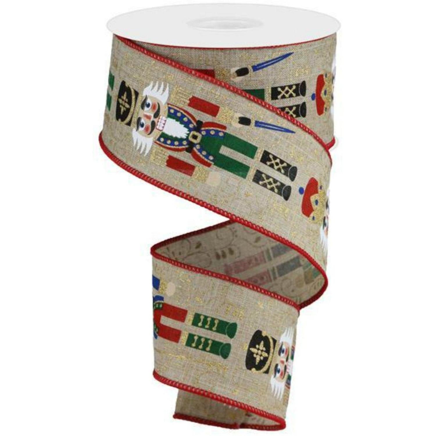 Shop For 2.5" Nutcrackers Royal Ribbon: Natural (10 Yards) at Michelle's aDOORable Creations