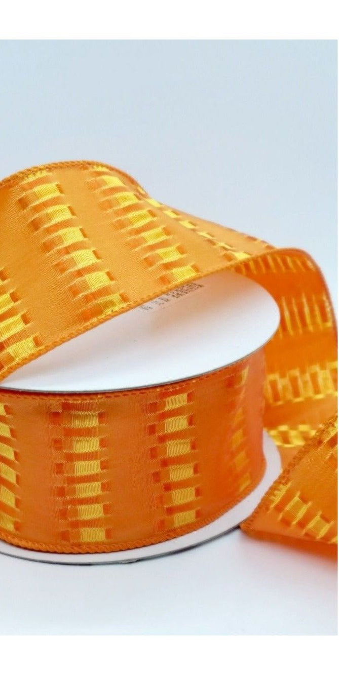 2.5" Orange Metallic Ribbon (25 Yards) - Michelle's aDOORable Creations - Wired Edge Ribbon