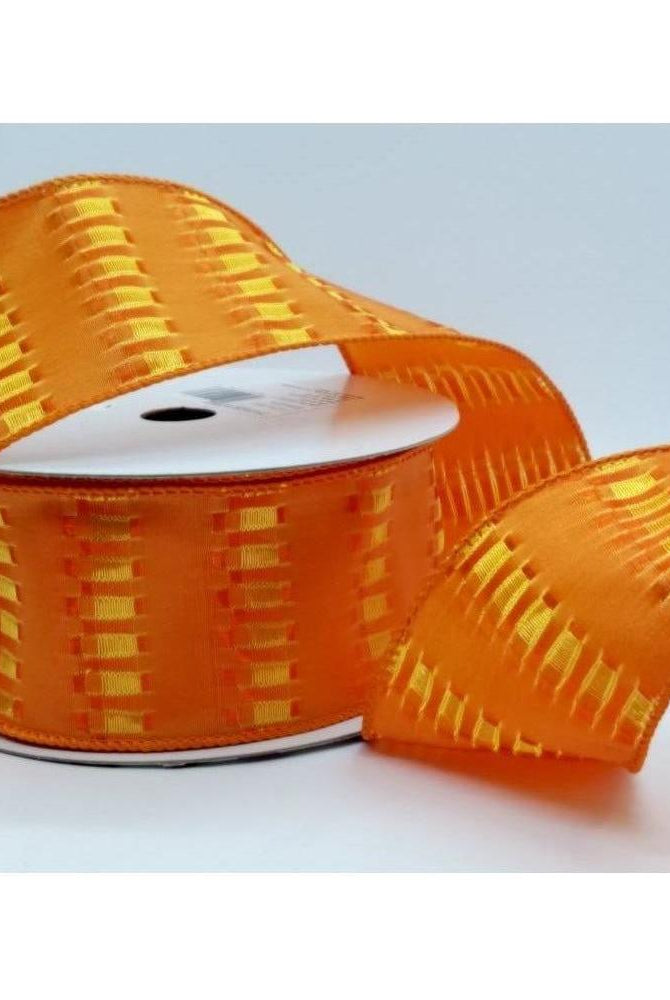 2.5" Orange Metallic Ribbon (25 Yards) - Michelle's aDOORable Creations - Wired Edge Ribbon