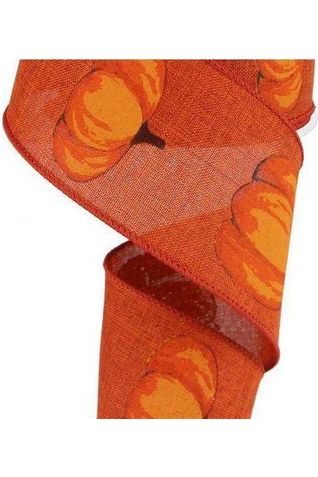 2.5" Orange Pumpkin Ribbon: Rust Orange (10 Yards) - Michelle's aDOORable Creations - Wired Edge Ribbon