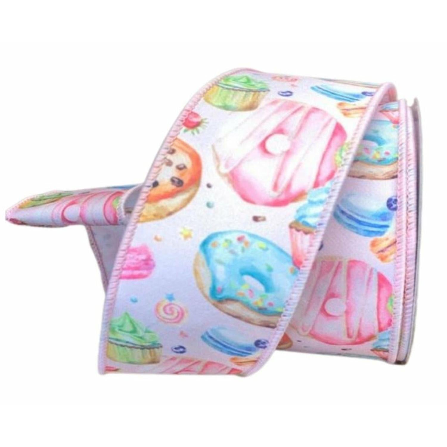 Shop For 2.5" Pastel Pastries Ribbon: Pink at Michelle's aDOORable Creations