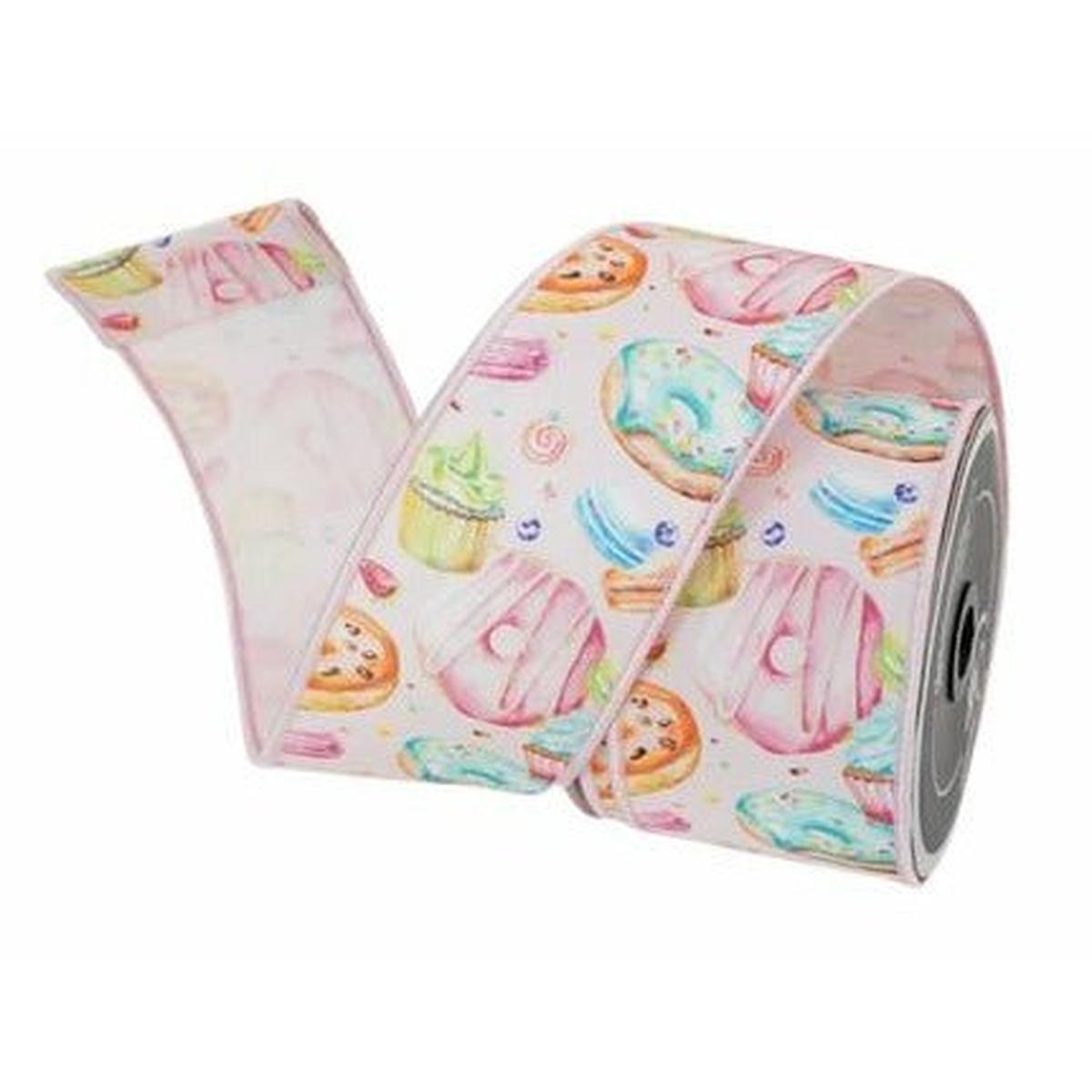 Shop For 2.5" Pastel Pastries Ribbon: Pink at Michelle's aDOORable Creations