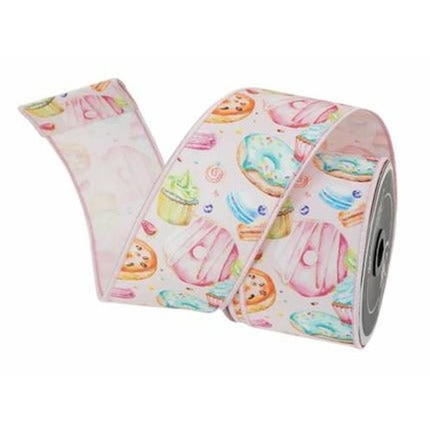 Shop For 2.5" Pastel Pastries Ribbon: Pink at Michelle's aDOORable Creations