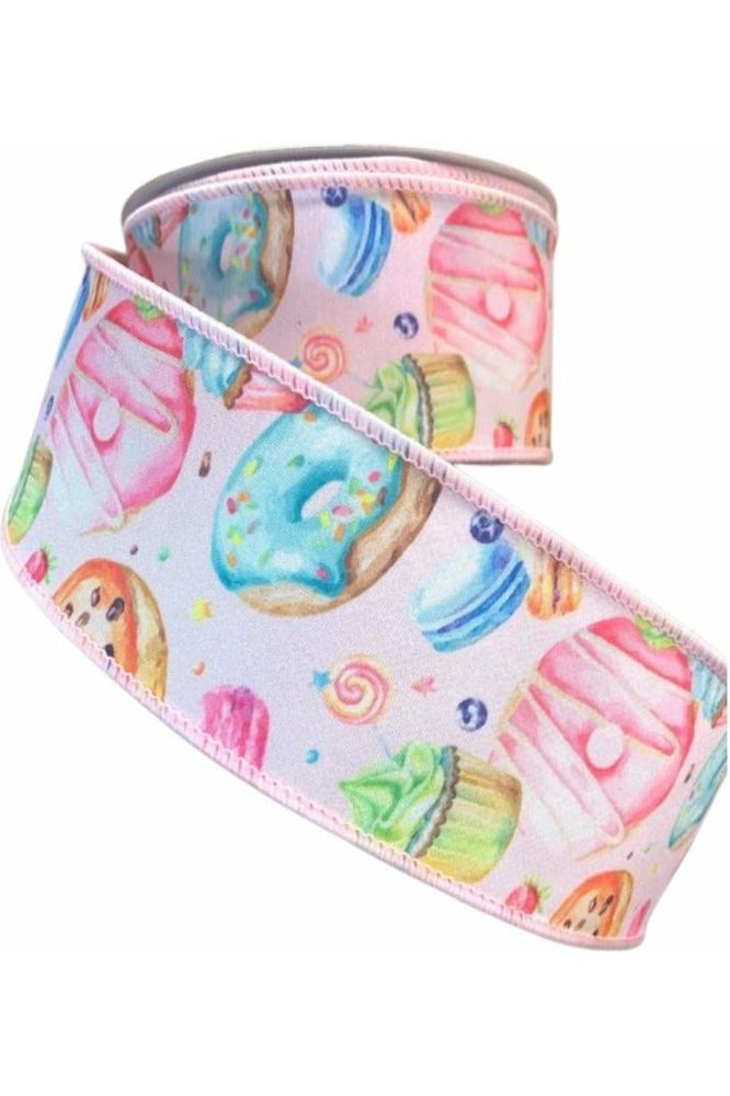 Shop For 2.5" Pastel Pastries Ribbon: Pink at Michelle's aDOORable Creations