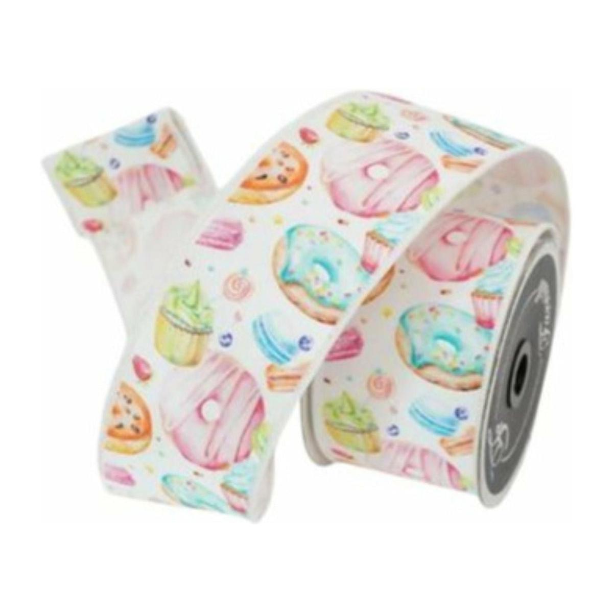 Shop For 2.5" Pastel Pastries Ribbon: White at Michelle's aDOORable Creations