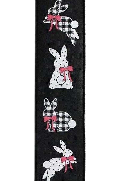 Shop For 2.5" Pattern Bunnies on Royal Ribbon: Black (10 Yards) at Michelle's aDOORable Creations