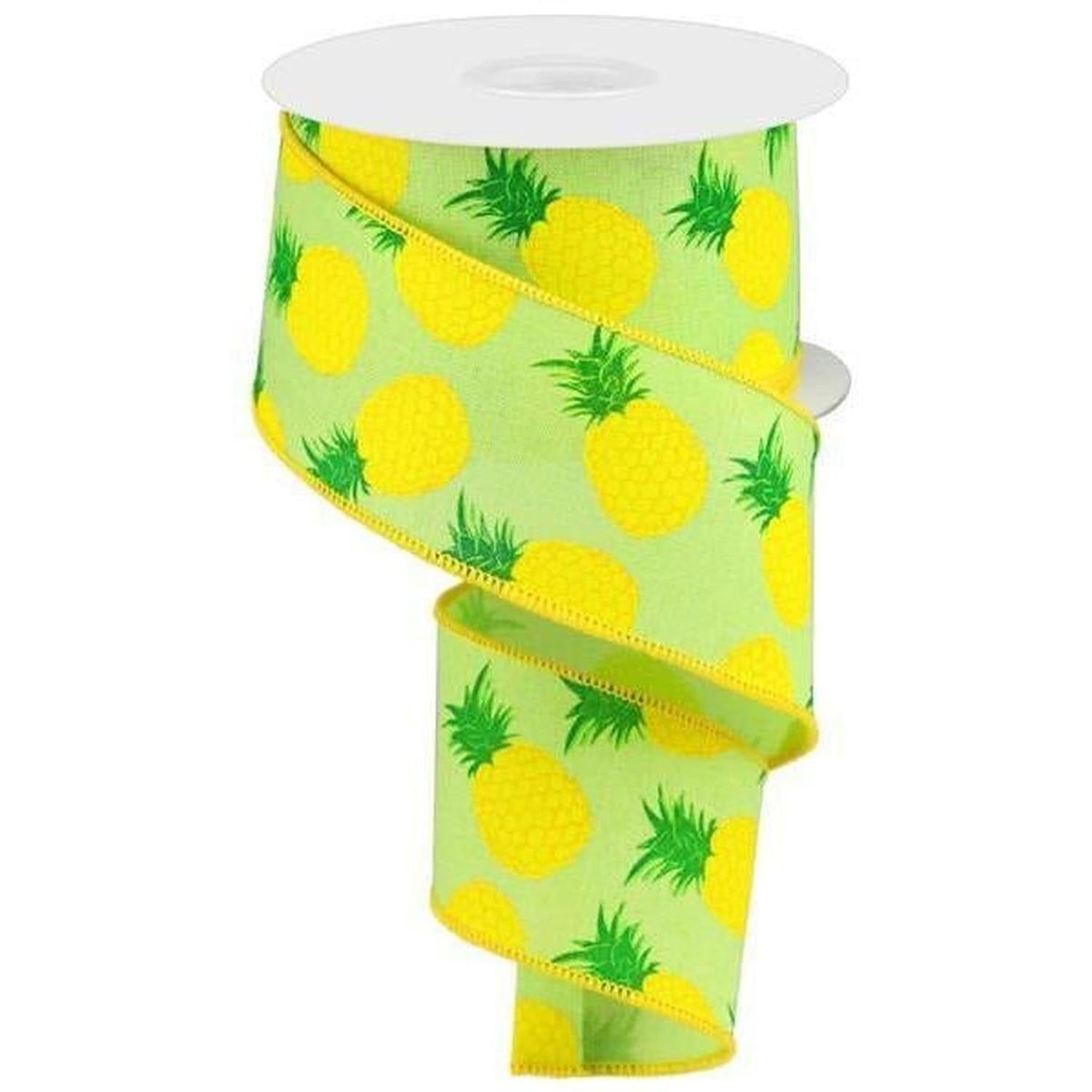Shop For 2.5" Pineapple Royal Ribbon: Green (10 Yards) at Michelle's aDOORable Creations