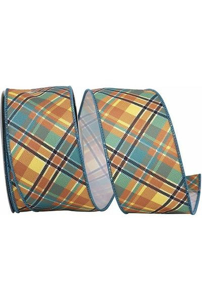 Shop For 2.5" Plaid Nelson Diagonal Ribbon: Turquoise (10 Yards) 94039W-913-40F