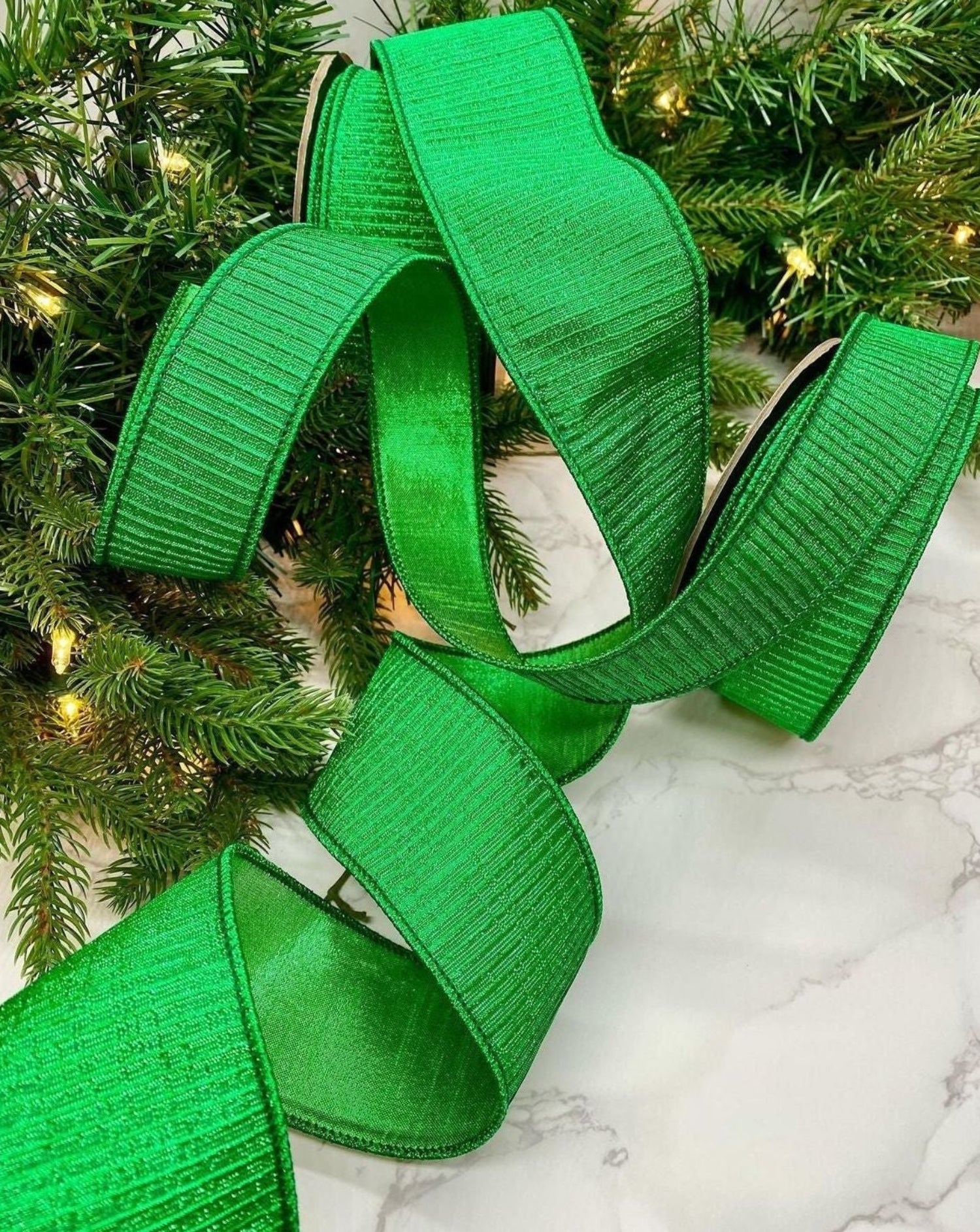 Shop For 2.5" Pleated Lame Ribbon: Green (10 Yards) at Michelle's aDOORable Creations