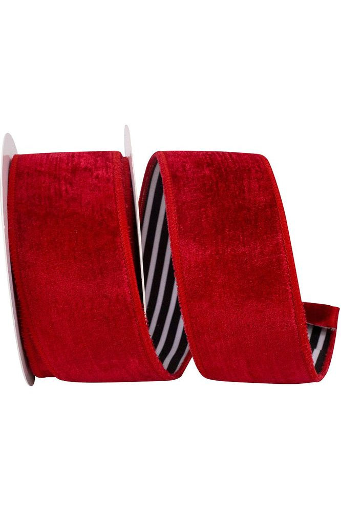 Shop For 2.5" Plush Velvet Striped Back Ribbon: Red (5 Yards) 93904W-065-40D
