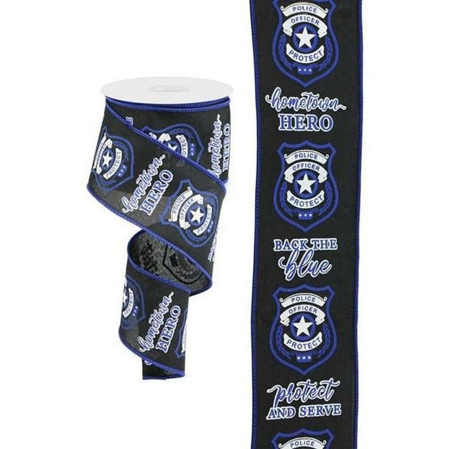 2.5" Police Badge Ribbon: Black (10 Yards)