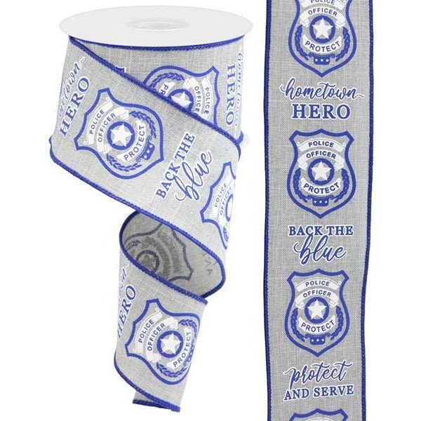 Shop For 2.5" Police Badge Ribbon: Grey (10 Yards) at Michelle's aDOORable Creations