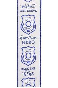 Shop For 2.5" Police Badge Ribbon: White (10 Yards) at Michelle's aDOORable Creations