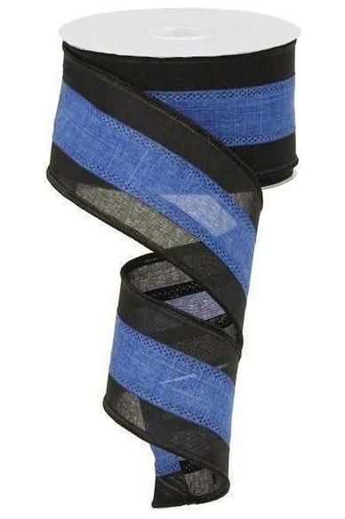 Shop For 2.5" Police Support Ribbon: Black & Blue (10 Yards) at Michelle's aDOORable Creations