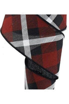 Shop For 2.5" Printed Plaid Ribbon: Black, Red and White RG01683WJ