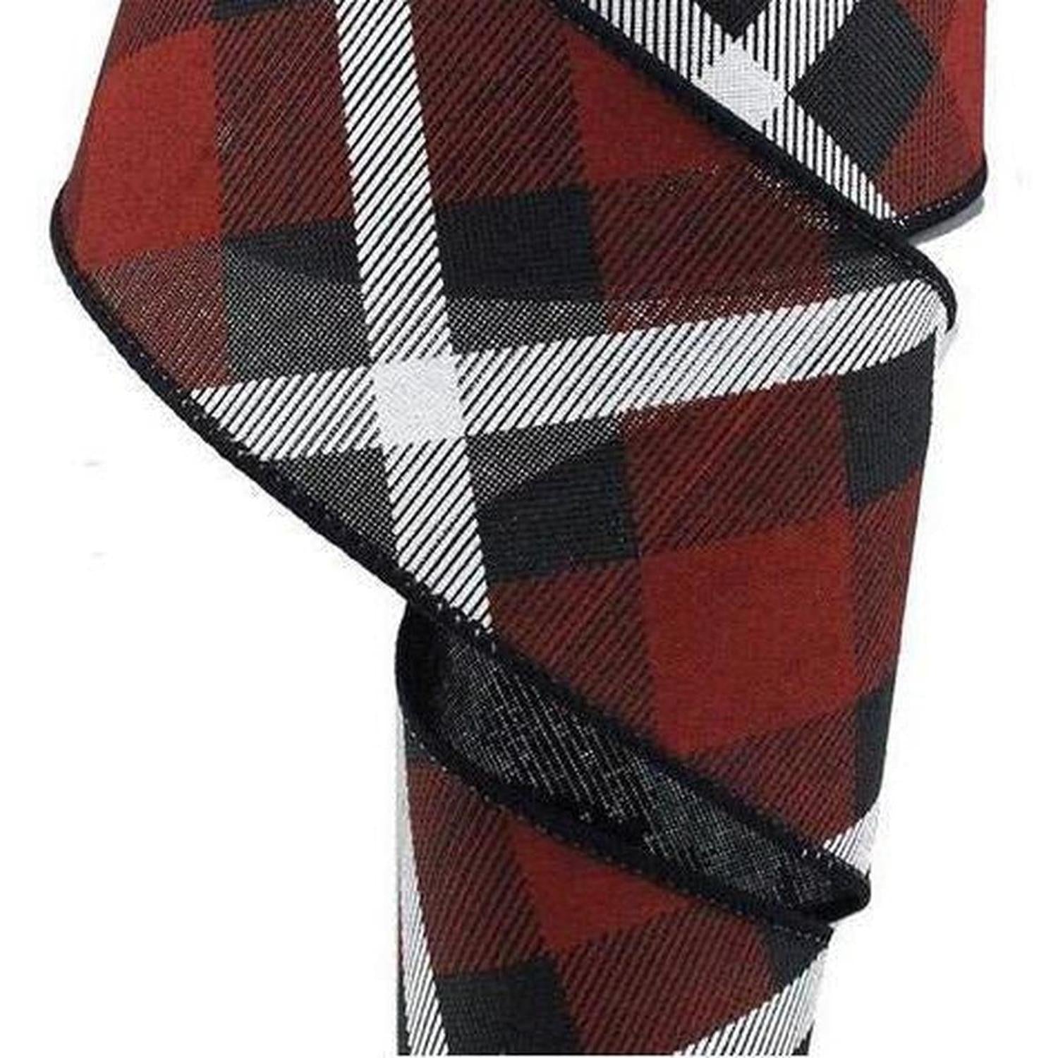Shop For 2.5" Printed Plaid Ribbon: Black, Red and White at Michelle's aDOORable Creations