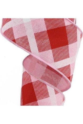 Shop For 2.5" Printed Plaid Ribbon: Light Pink, Red and White (10 Yard) RG0168315