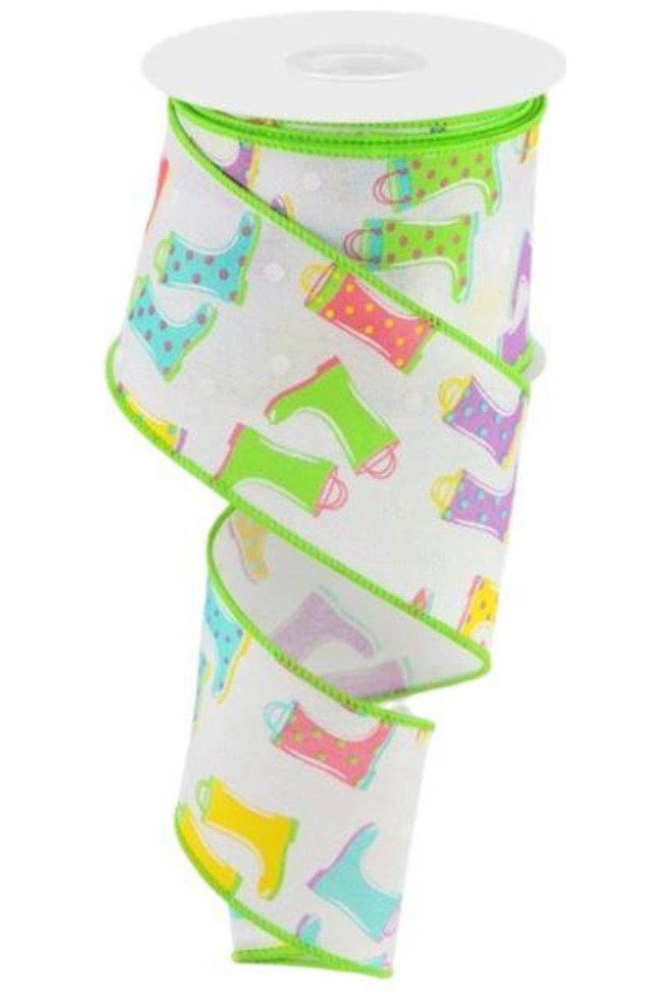 Shop For 2.5" Rainboots on Royal Ribbon: White (10 Yards) at Michelle's aDOORable Creations