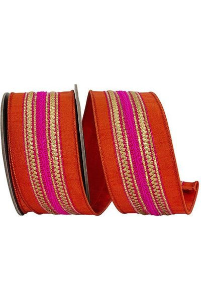 Shop For 2.5" Regal Stripe Trimming Dupioni Ribbon: Copper/Pink (5 Yards) 94457W-085-40D