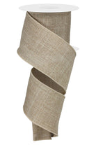 2.5" Royal Burlap Ribbon: Beige (10 Yard) - Michelle's aDOORable Creations - Wired Edge Ribbon