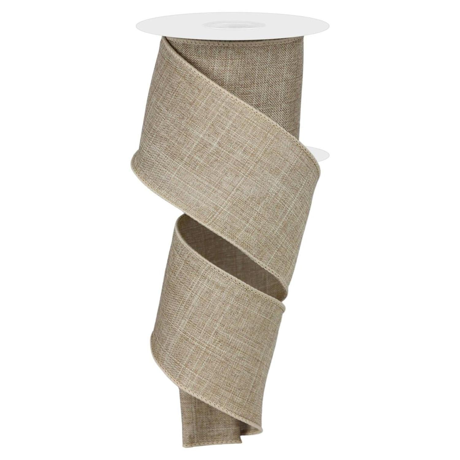 Shop For 2.5" Royal Burlap Ribbon: Beige (10 Yard) at Michelle's aDOORable Creations