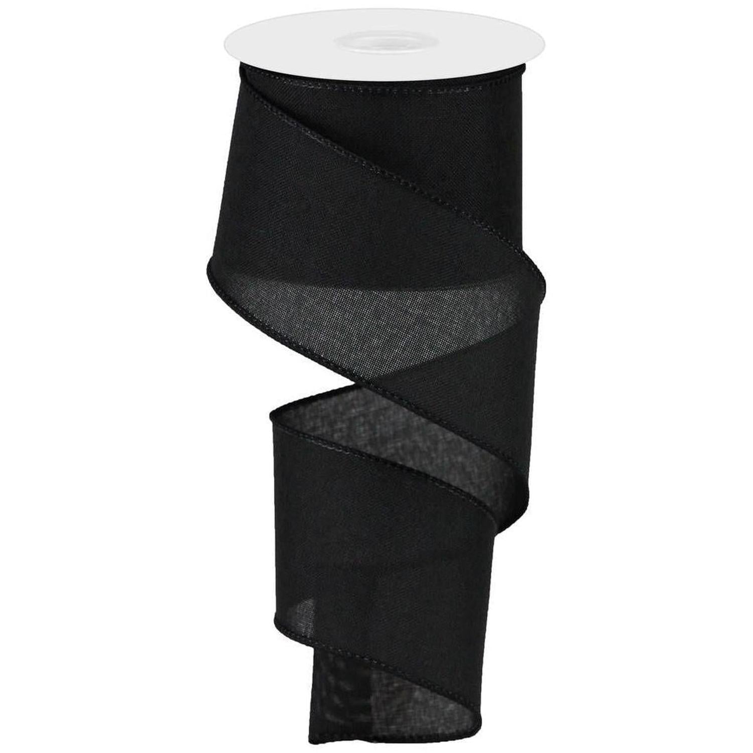 2.5" Royal Burlap Ribbon: Black (10 Yards)