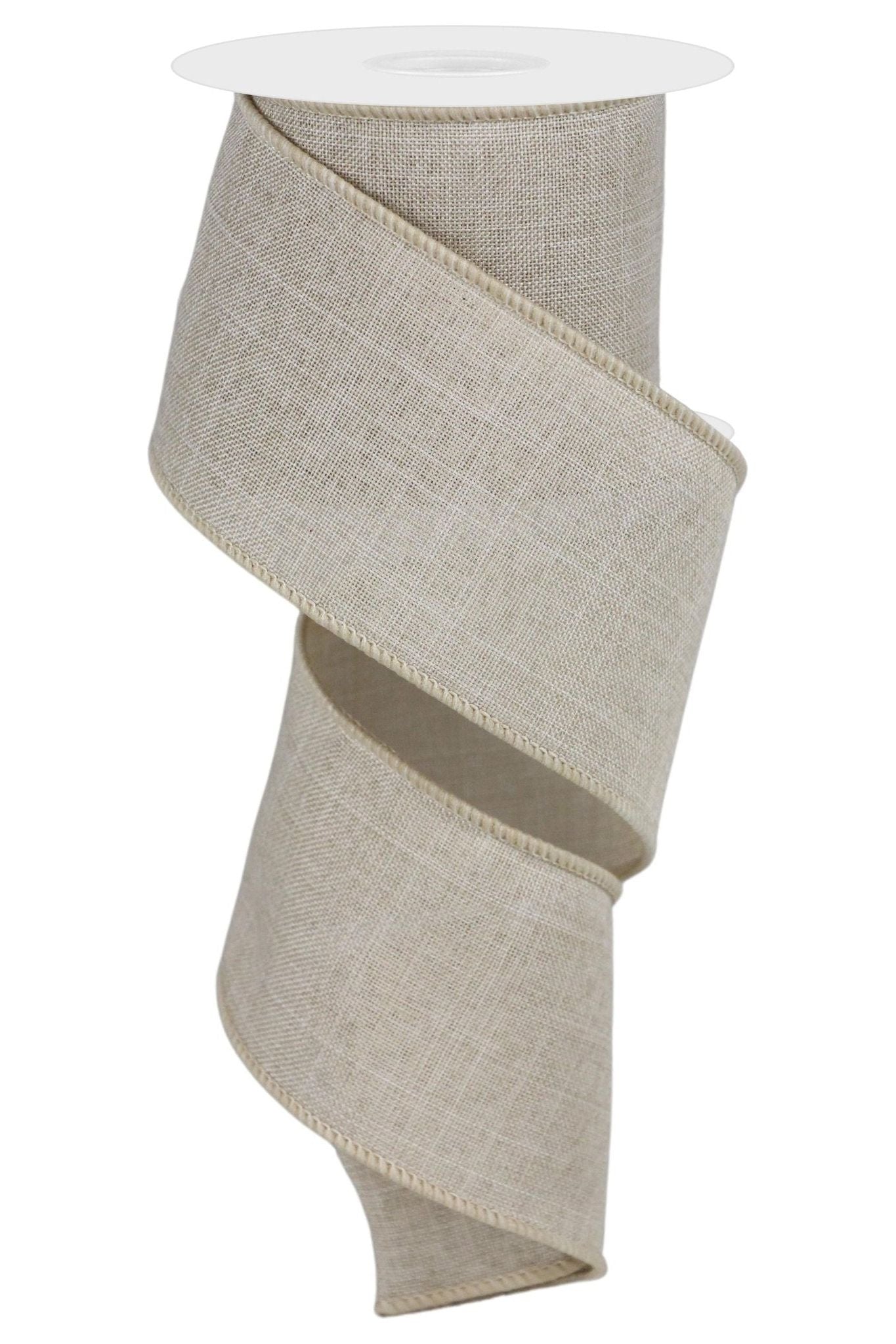 2.5" Royal Burlap Ribbon: Buff (10 Yard) - Michelle's aDOORable Creations - Wired Edge Ribbon
