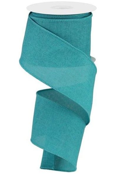2.5" Royal Burlap Ribbon: Light Teal (10 Yards) - Michelle's aDOORable Creations - Wired Edge Ribbon