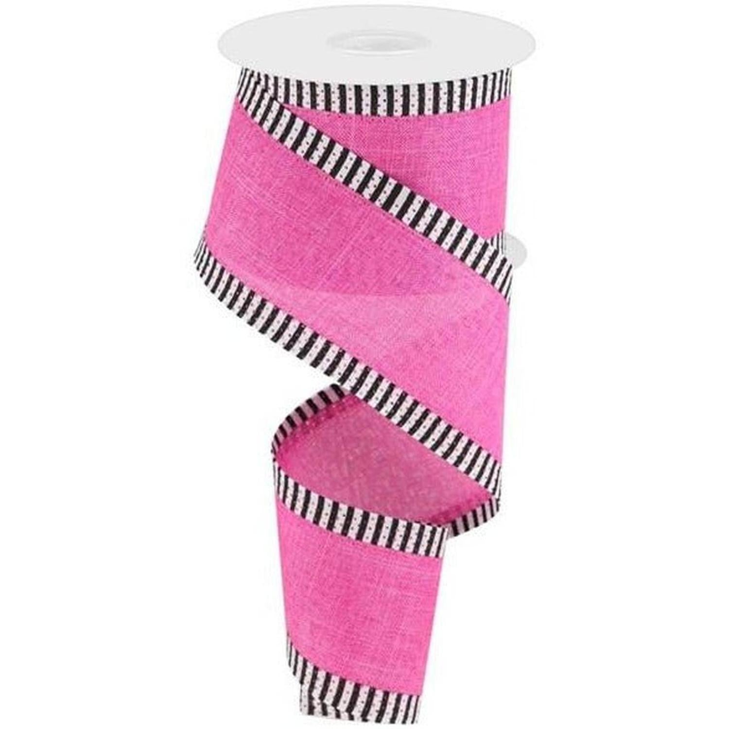Shop For 2.5" Royal Burlap Thin Stripe Ribbon: Fuchsia (10 Yards) at Michelle's aDOORable Creations