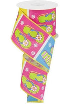 2.5" Royal Canvas Flip Flop Ribbon (10 Yard) - Michelle's aDOORable Creations - Wired Edge Ribbon