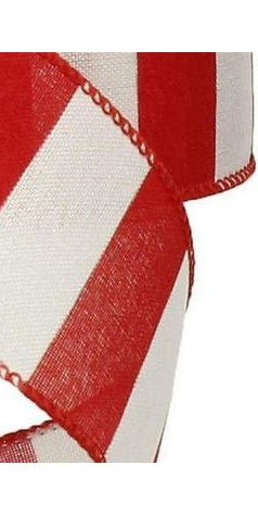 2.5" Royal Canvas Wide Stripe Ribbon: Red & White (10 Yards) - Michelle's aDOORable Creations - Wired Edge Ribbon