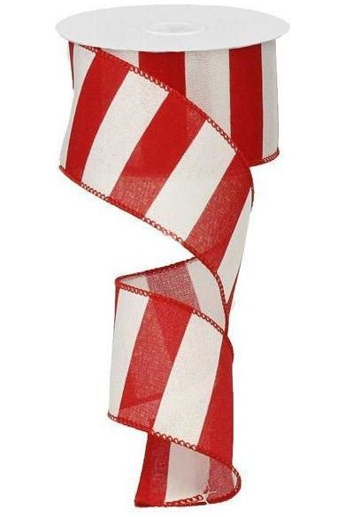 Shop For 2.5" Royal Canvas Wide Stripe Ribbon: Red & White (10 Yards) RG01352F4