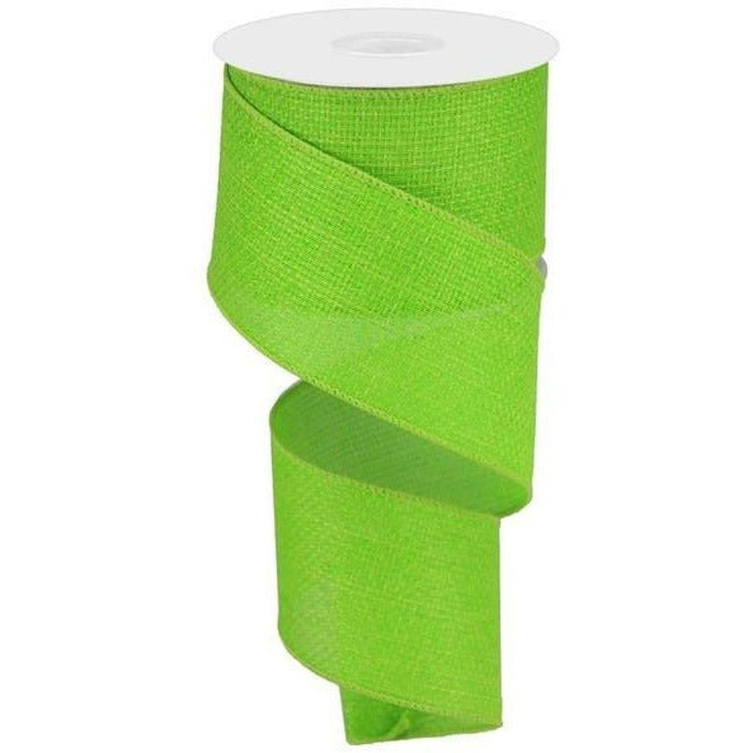 2.5" Royal Faux Burlap Ribbon: Lime Green (10 Yards)