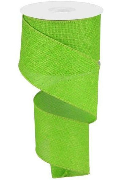 2.5" Royal Faux Burlap Ribbon: Lime Green (10 Yards) - Michelle's aDOORable Creations - Wired Edge Ribbon