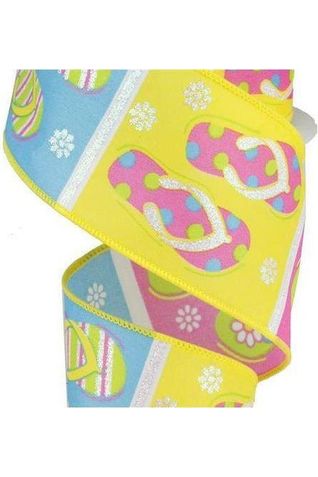 2.5" Satin Flip Flop Ribbon (10 Yard) - Michelle's aDOORable Creations - Wired Edge Ribbon