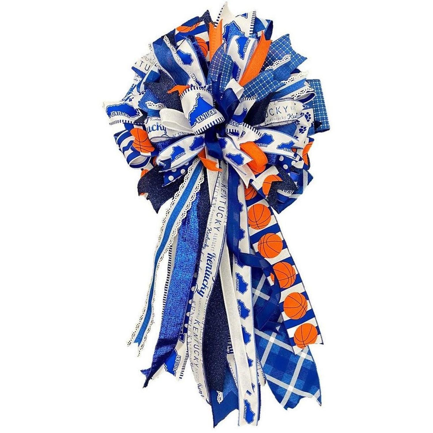 2.5" Satin Paw Print Ribbon: Blue & White (10 Yards)